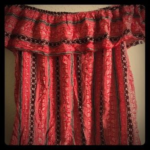 Red off the shoulder top